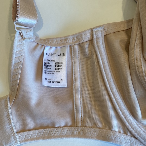 30M Fantasie 2982 UK 30J Nude Bra VGUC Wide Straps Rose Gold Loop Bow FL2982NAE - Picture 13 of 16